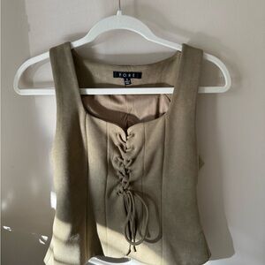 FORE Women's Olive Lace-Up Crop Top